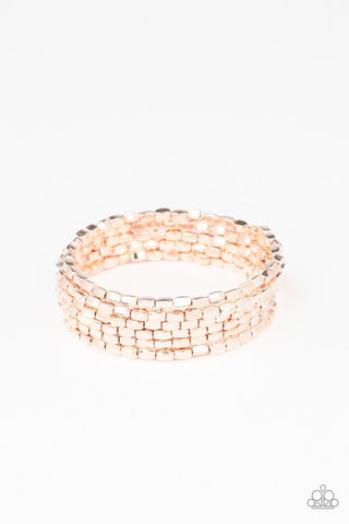 Stunningly Stacked - Rose Gold - Paparazzi Accessories